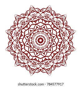 Abstract Flower design Mandala. Decorative round elements. Oriental pattern, vector illustration.Coloring book page