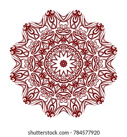Abstract Flower design Mandala. Decorative round elements. Oriental pattern, vector illustration.Coloring book page