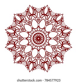 Abstract Flower design Mandala. Decorative round elements. Oriental pattern, vector illustration.Coloring book page