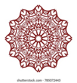 Abstract Flower design Mandala. Decorative round elements. Oriental pattern, vector illustration.Coloring book page