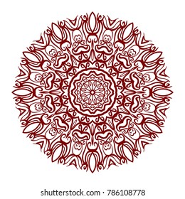 Abstract Flower design Mandala. Decorative round elements. Oriental pattern, vector illustration.Coloring book page