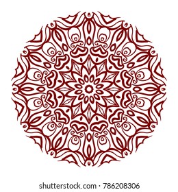 Abstract Flower design Mandala. Decorative round elements. Oriental pattern, vector illustration.Coloring book page