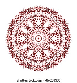 Abstract Flower design Mandala. Decorative round elements. Oriental pattern, vector illustration.Coloring book page