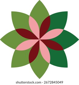 Diseño Abstractas de la flor con el arte de los pétalos superpuestos en fondo transparente