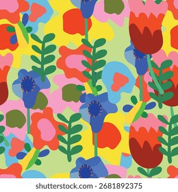 Abstractas diseño floral. Patrón con floral sin costuras