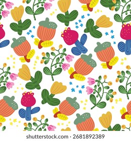 Abstract flower design. Pattern with floral seamless