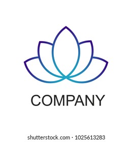 Abstract flower design. Silhouette creative symbol. Universal icon. Lotus sign. Simple logotype template for premium business. Vector illustration.