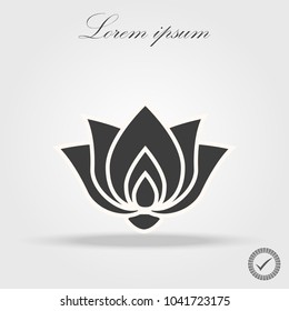 Abstract flower design. Silhouette creative symbol. Universal icon. Lotus sign. Simple logotype template for premium business. Vector illustration.