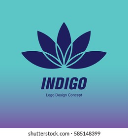 Abstract flower design. Silhouette creative symbol. Universal icon. Lotus yoga spa sign. Simple logotype template for premium business. Gradient background. Vector illustration.