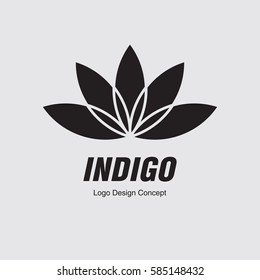 Abstract flower design. Silhouette creative symbol. Universal icon. Lotus yoga spa sign. Simple logotype template for premium business. Vector illustration.
