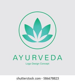 Abstract flower design. Silhouette creative symbol. Universal icon. Lotus yoga spa sign. Simple logotype template for premium business. Gradient background. Vector illustration.