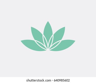 Abstract flower design. Silhouette creative symbol. Universal icon. Lotus sign. Simple logotype template for premium business. Vector illustration.