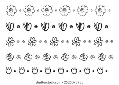 Abstract flower doodle hand drawn line for illustration and element