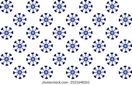 abstrato flor ponto redondo flocos de neve dois tons azul estrela flor asterisco padrão no fundo branco como estilo repetição perfeita design de imagem repleta para impressão de tecido, xadrez azul