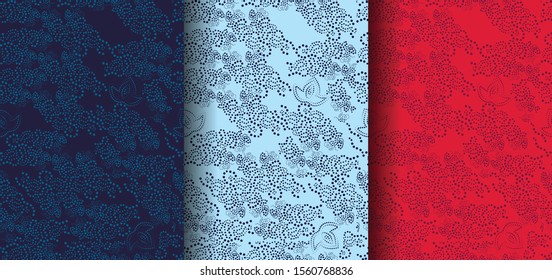 Abstract Flower Dot Seamless Pattern