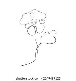 Abstract flower drawn by hand in a continuous line. Minimalist style.