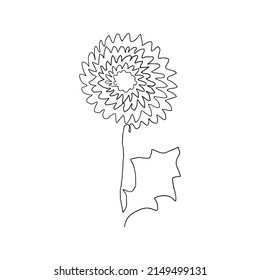 Flor abstracta dibujada a mano en línea continua. Estilo minimalista.
