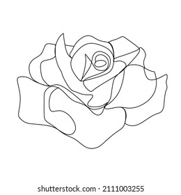 Abstract flower drawn in a continuous line. Concept logo Valentine's day. Minimalist style. Spring floral design element