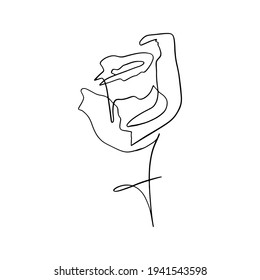 Abstract flower is drawn with one line. Vector illustration for the design of invitations, business cards, cosmetics