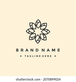 Abstract Flower elegant logo icon design vector. Universal creative premium symbol.