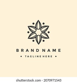 Abstract Flower elegant logo icon design vector. Universal creative premium symbol.