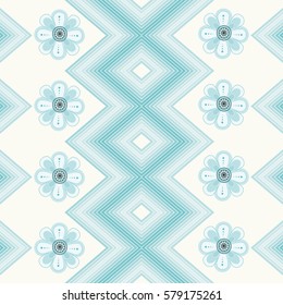 Abstract flower end geometric seamless pattern background