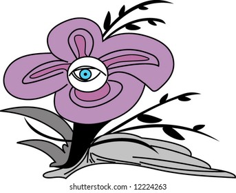 Abstract flower with eye