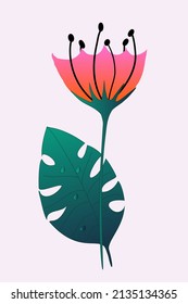 Abstract flower in a fantastic style, vector image for the design of posters, banners and postcards