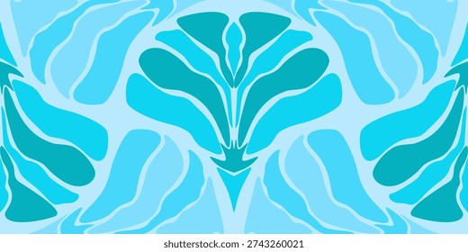 abstract flower floor pattern.abstract blue floral seamless pattern with soft flowing curves.