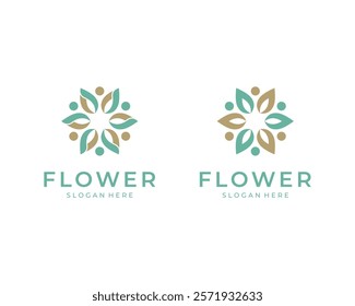 Abstract Flower Floral Decorative Ornament Mandala Wellness Vector Logo Design Illustration