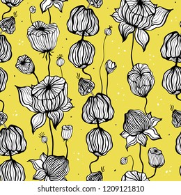 Abstract Flower. Floral pattern with hand drawn Seamless ornament. Can be used for wallpaper, website background, textile, phone case print