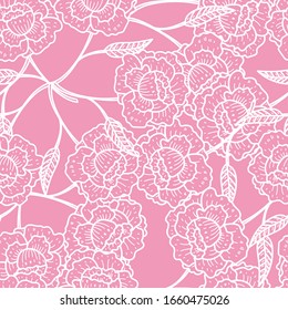 Abstract flower and foliage seamless pattern.Organic wallpaper,nature background for textile,banner,poster.Vector illustration