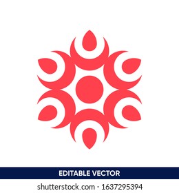 abstract flower form logo design