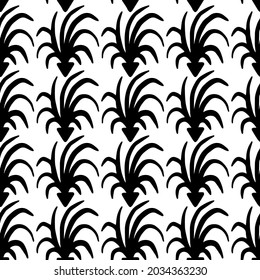 abstract flower forming a simple seamless pattern on a white background, vector