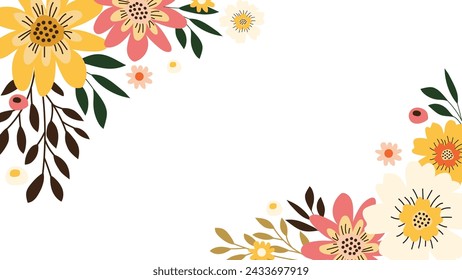 Fondo abstracto del marco de la flor Diseño de vector floral fondo de pantalla colorido