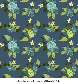 Abstract flower frame background in vintage style vector illustration