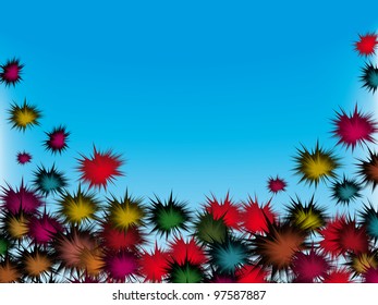abstract flower frame with curl branch