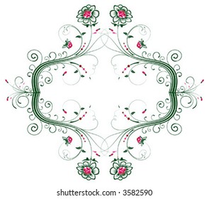 Abstract flower frame, element for design, vector illustration