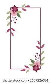 Abstract Flower Frame watercolor Vector Illustrations