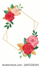 Abstract Flower Frame watercolor Vector Illustrations