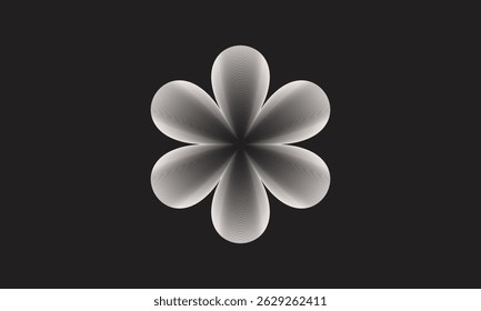 abstract flower, generative art, geometric pattern, digital flower, symmetrical design