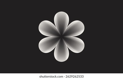 Flor abstracta, arte generativo, patrón geométrico, flor digital, diseño simétrico