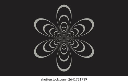 abstract flower, generative art, geometric pattern, digital flower, symmetrical design