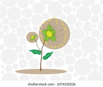 Abstract flower with geometric background design.- 
Springtime, Spring - Flowing Water, Decor,circle, Single Flower