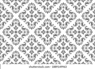 Abstract Flower geometric pattern. Seamless vector background. White and black ornament. Ornament for fabric, wallpaper, packaging. Decorative print