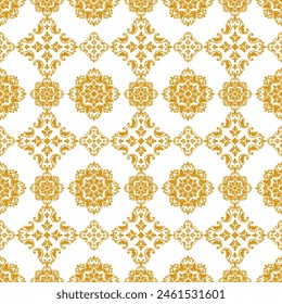 Abstract Flower geometric pattern. Seamless vector background. Brown and black color ornament. Ornament for fabric, wallpaper, packaging. Decorative print