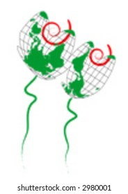 abstract flower globe