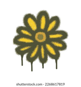 Abstract flower graffiti with spray paint