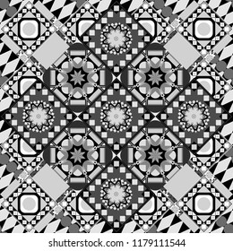 Abstract flower graphic raster botanical illustration, seamless floral pattern, doodle ink sketch in orange, blue and pink colors for design greeting card, wedding invitation, cosmetic beauty.