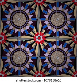 Abstract flower graphic vector botanical illustration, seamless floral pattern, doodle ink sketch in brown, black and beige colors for design greeting card, wedding invitation, cosmetic beauty.